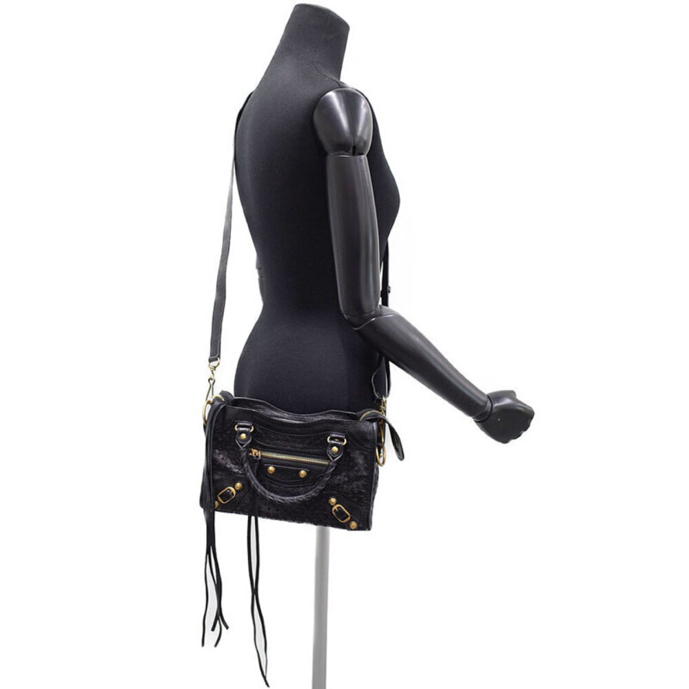 Balenciaga 2way Black Crossbody Perforated City Bag - Picture 9 of 9